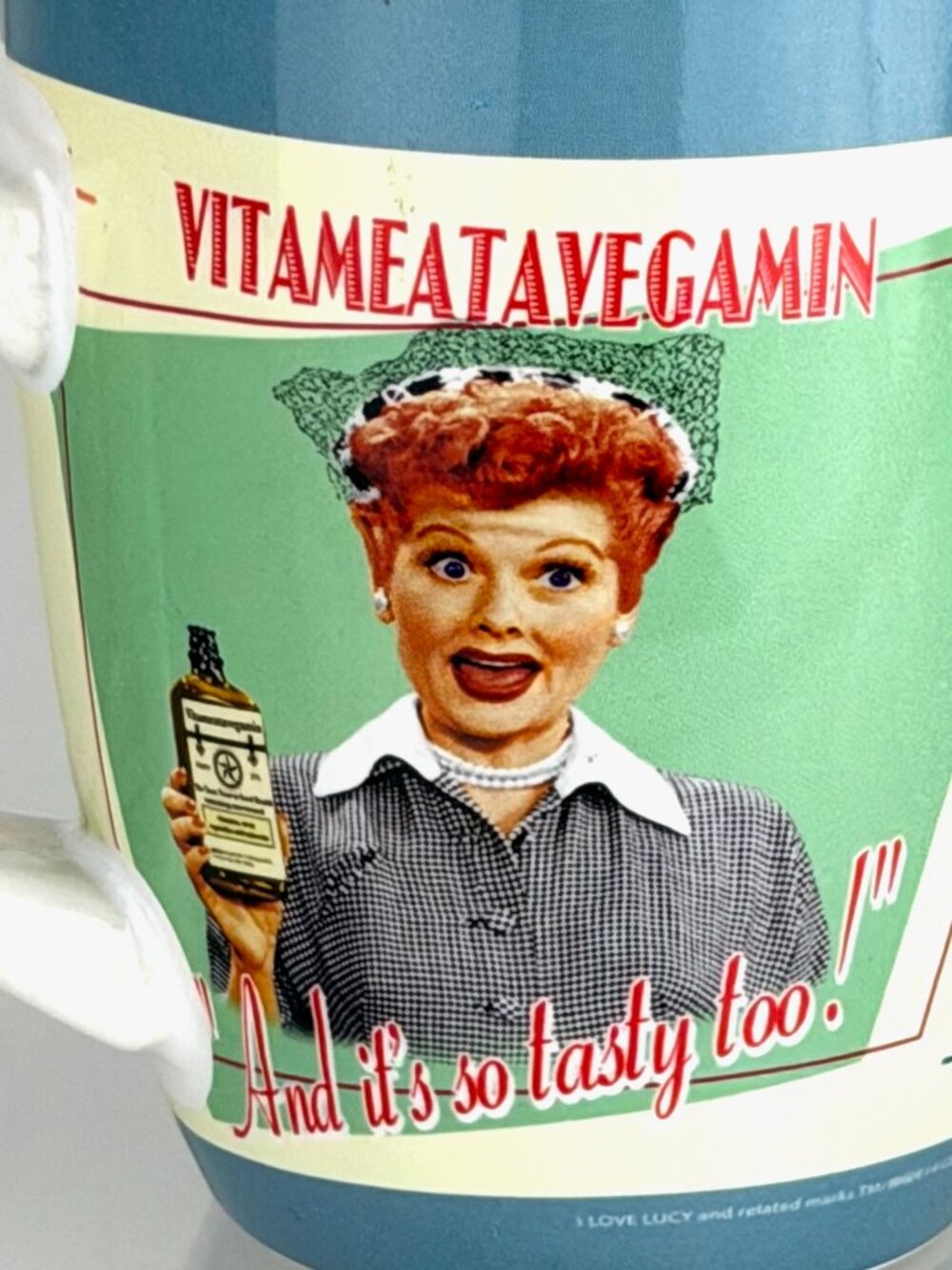 NWT Vintage I Love Lucy Vitameatavegamin Mug, MCM Retro Style Lucille Ball